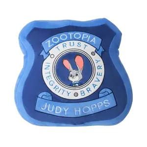 Disney Zootopia 2 Official Judy Hopps Police Badge Plush Pillow – Cute Plush Toy,Soft Huggable Movie Collectible for Kids, Fans & Home Decor, Perfect Gift for Disney Lovers & Animation Enthusiasts,13.6"X13.6"X3.9"(1PC)