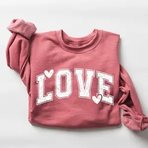 Retro Love Valentines Heart Sweatshirt, Teacher Valentines Sweater, Women’s Valentine Graphic Shirt, Cute Vintage Love Crewneck Gift