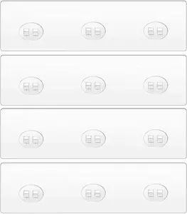 4 Packs Shower  Adhesive Replacement,  Adhesive Hooks for Shower  Kitchen Racks, No Drilling Transparent