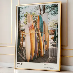 Surf Boards Poster, Surf Wall Art, Surf Definition Print, Aesthetic Coastal Surf up Art Print, Dorm Room Decor, Bedroom Wall Decor