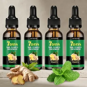 [4 Bottles] Ginger Plant Oil Nail Care Serum with Dropper, 7-Day Natural Treatment to Nourish & Strengthen Weak Damaged Toenails