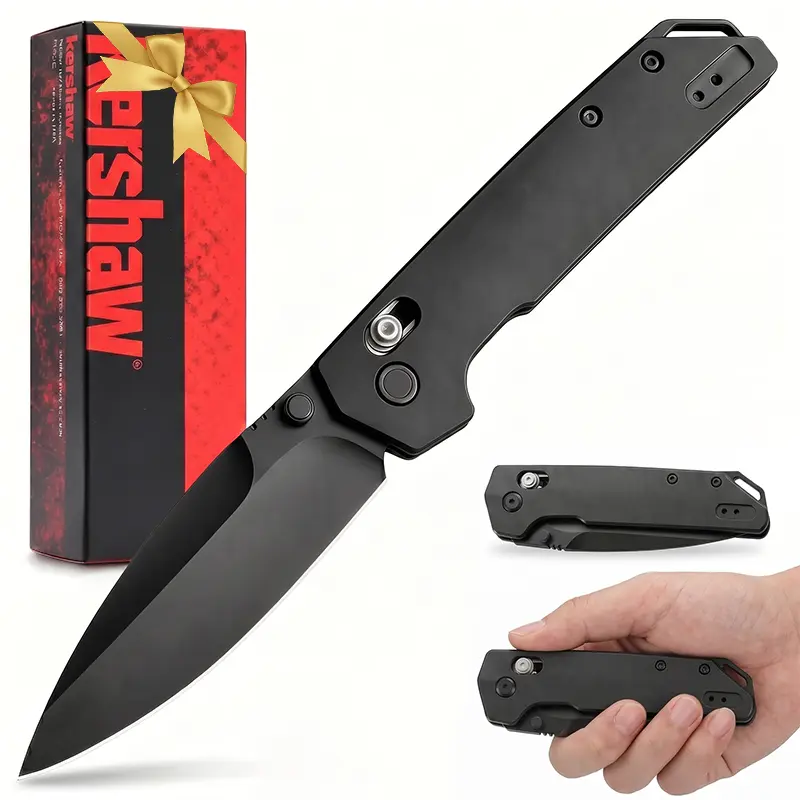 Razor Sharp Pocket Knife - Folding EDC Knife with Secure Axis Lock & Pocket Clip, Smooth Open Portable Utility Knife for Camping, Hiking, Men's Gift everyday adventure,household,outdoor,stainless,,g10,4300bk-02