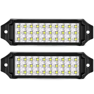 Flush Mount LED Pod Lights, 2PCS 40W Bumper Backup Reverse Spot Off-Road Driving Fog Work 6 Inch LED Light Bar for Truck ATV UTV Boat (White) Lightbar