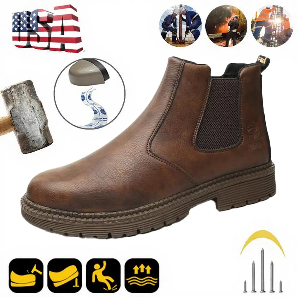 Women's Work Safety Footwear, Oil-Resistant Breathable Work Shoes with Full Impact Protection, Worker, Chic, Construction