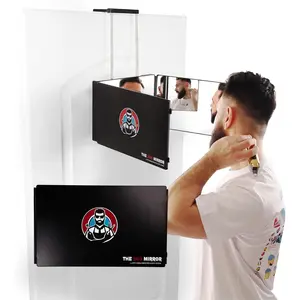 The 360 Mirror - 3 Way Mirror for Self Hair Cutting - Adjustable Trifold Barber Mirror to Cut Your Own Hair - Tri Fold Self Haircut System for Men and Women Braiding - Three Sided Mirror for Haircuts LipFi's BarberShop Glass barber