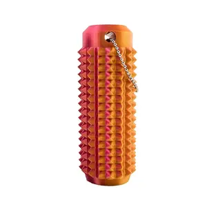Spiky Grippie Fidget Keychain, 1 Count Portable MiniTactile Massage Roller with Textured Spikes for AnxietyRelief, Stress Venting, Sensory Stimulation pain stimming novelty gift pocket mini fidget toy Multi Color
