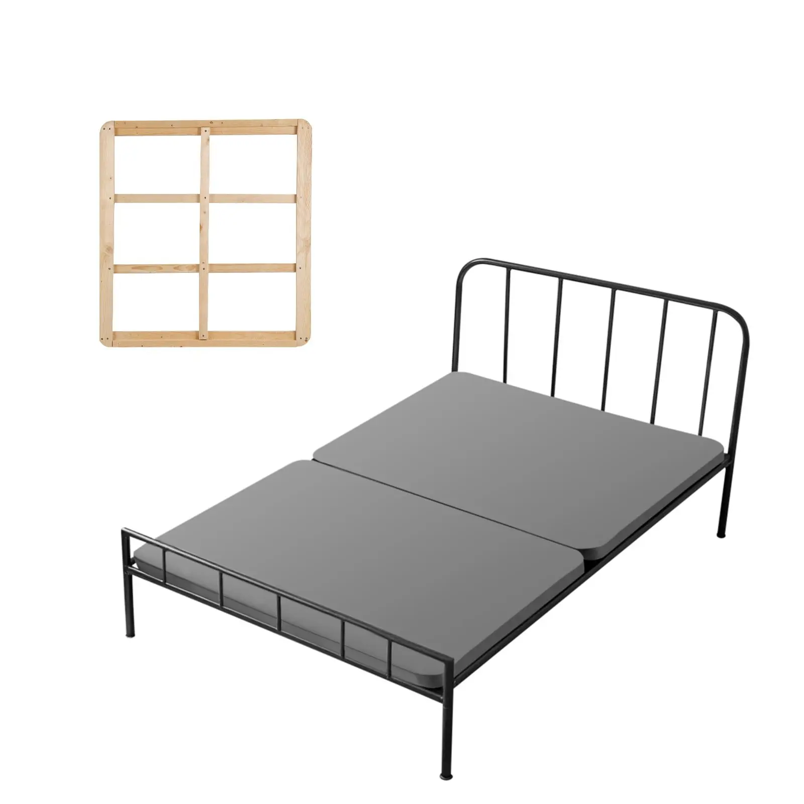 【SummerFinds】VEVOR Twin Size Bunkie Board, 1.5 in Bed Board Slats with 200D Oxford Cloth, Wooden Mattress Support for Twin Size Bed, Easy Assembly Support under Mattress, 2 Piece, Gray
