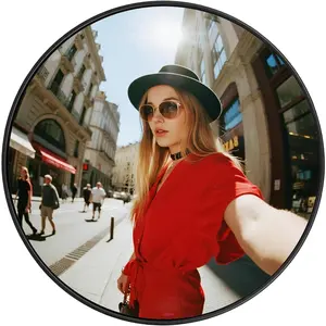 12 Inch Wide-Angle Convex Mirror,PC Safety Security Traffic Mirror,Adjustable Wall Mount View Curved Corner Mirrors for Indoor Outdoor Use for Driveway,Parking Lot,Corner Blind Spot Safety