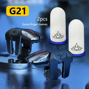 Game Controller & Finger Sleeves for Android & iPhone, 6-Trigger Game Controller & Game Finger Sleeves, Compatible with PUBG & Other Mobile Games, Phone Triggers for Gaming with Sensitive Shoot & Aim