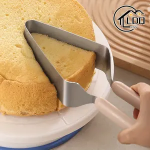 2pc Stainless Steel Cake Slicer  - Triangular Cake Transfer Tool with  Durable Baking Tool for Home, Kitchen & Commercial Use