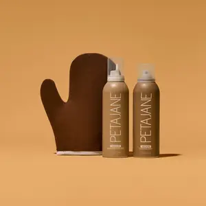 The Essential Bundle - At Home Professional Self Tanning Kit includes a tanning mousse, mist, and tanning mitt