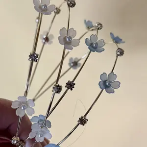 Flower Decor Headband, Elegant Hair Hoop for Wedding Bridal Party Formal Occasions, Fashion Hair Accessories for Women & Girls, Jasmine Princess Crown