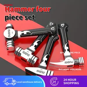OUDISI 4 Mini Claw Hammers - Carpenter's Metal Nail Hammers with Top Magnetism for Nail Driving, Anti-Slip Shockproof Grip for Carpenters, Mechanical Maintenance