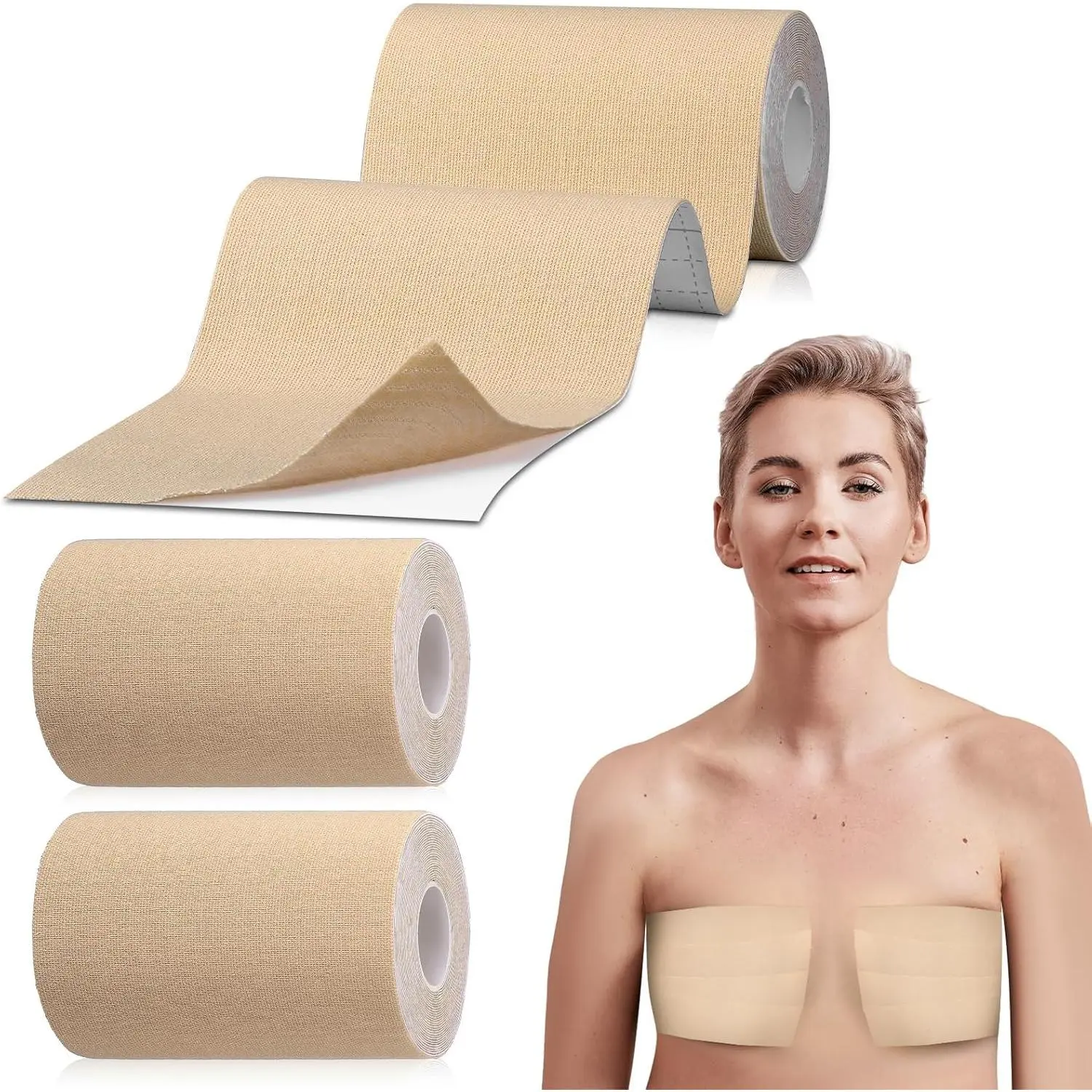 2 Rolls Wide Trans FTM Binder Tape  Chest Binding Adhesive Trans Chest Tape Flat  Transgender Breast Boob