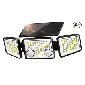 UME Solar Outdoor Lights 3000 Lumen 7000K, 152 LED Super Bright Motion Sensor Outdoor Lights with 2 Sensors, IP65 Waterproof 270 Wide Angle Solar Flood Lights with 3 Modes for Garden Pation