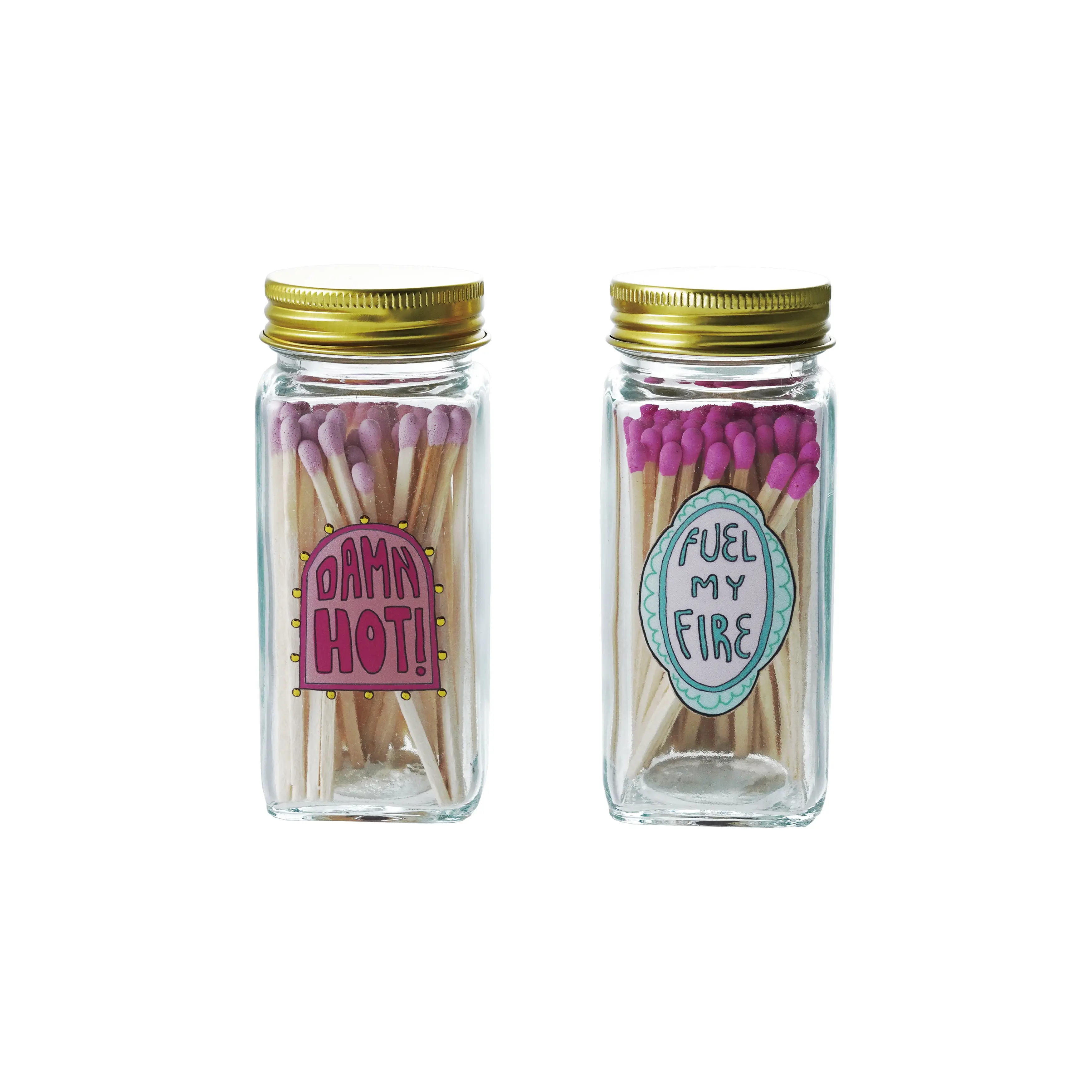 Hazel Mazel Glass Matchstick Holder + Matches