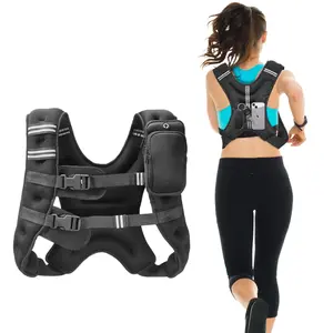 VEVOR Weighted Vest,  , 16 lbs Weight Vest with Reflective Stripe, Adjustable Buckle Body Weight Vest for Men Women, Workout Equipment for Strength Training, Running, Jogging, Fitness, and Weight Loss