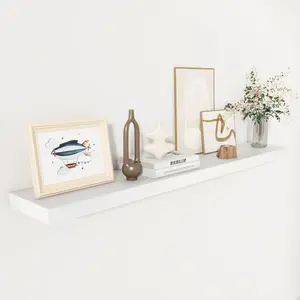 Rustic Farmhouse Large Floating Shelves 48 inch,Fireplace Mantel Shelves,8 Inch Deep Solid Pine Wood Wall Shelf for Bathroom,Bedroom,Living Room,Kitchen,Office Decor-48 W x 8" D