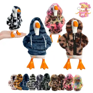 7 Inch Desk Goose Outfits Plush Hoodies Tabletop Desktop Goose Accesssory Costume Magnetic Goose Statue Key Holder Clothes Funny Desk Geese Decor Costume Suitable For Cold Winter