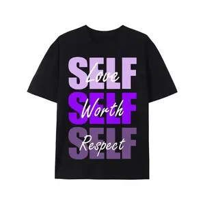 Purple Self-ish X 3 Purple Color Graphic T-Shirt
