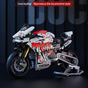 【 1:10 Static Version】Venom Ducadi building blocks assembled motorcycle racing educational toys model decoration A1 Vehicle Brick