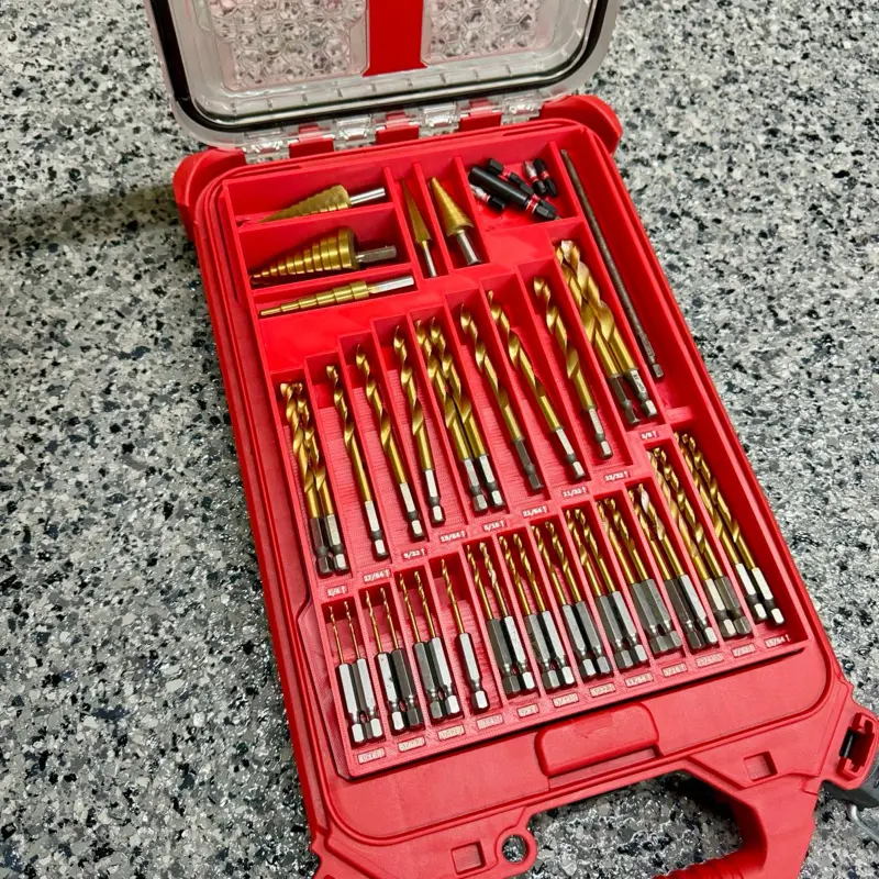 Packout Drill Bit Organizer Insert - 5 and 11 Compartment Storage for Step, Spade and Drill Bits - Fits 48-22-8436 & 48-22-8431