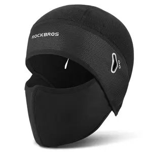 ROCKBROS Skull Cap Helmet Liner Winter Thermal Cycling Hat with Glasses Holes Beanie for Cold Weather