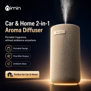 Nimin Auto On Off Diffuser with 6 Essential Oils Waterless Cordless Aromatherapy for Car Home Adjustable Scent Air Freshener Rechargeable Portable 4.0 Nebulizing Tech Works with All Oils
