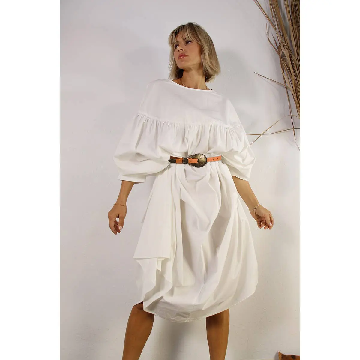 PARACHUTE DRESS WITH BELT
