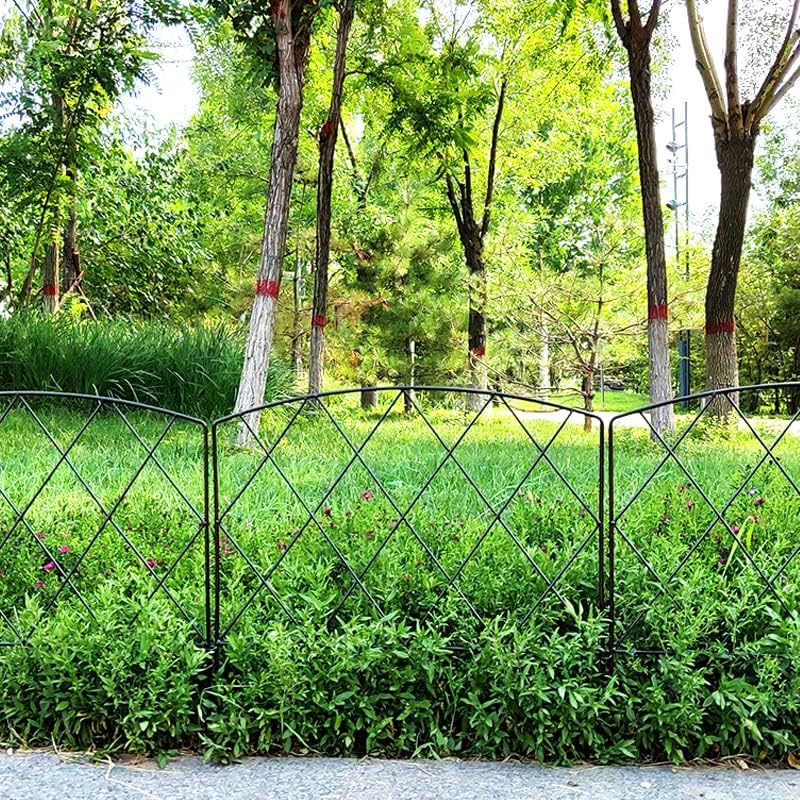 Arifaro Decorative Garden Fence 24 in H x 24 in W (5 Panels, Total Length 10 ft) Rustproof Metal No Dig Fencing Animal Barrier Fence, Outdoor Border for Dog, Yard, Patio, Flower, Bed