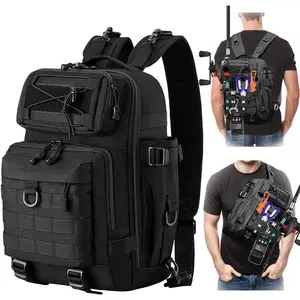 Water-Resistant Fishing Tackle Bag with Rod Holder, Large Fly Fishing Backpack for Fishing, Camping, Hiking, Gifts for Men