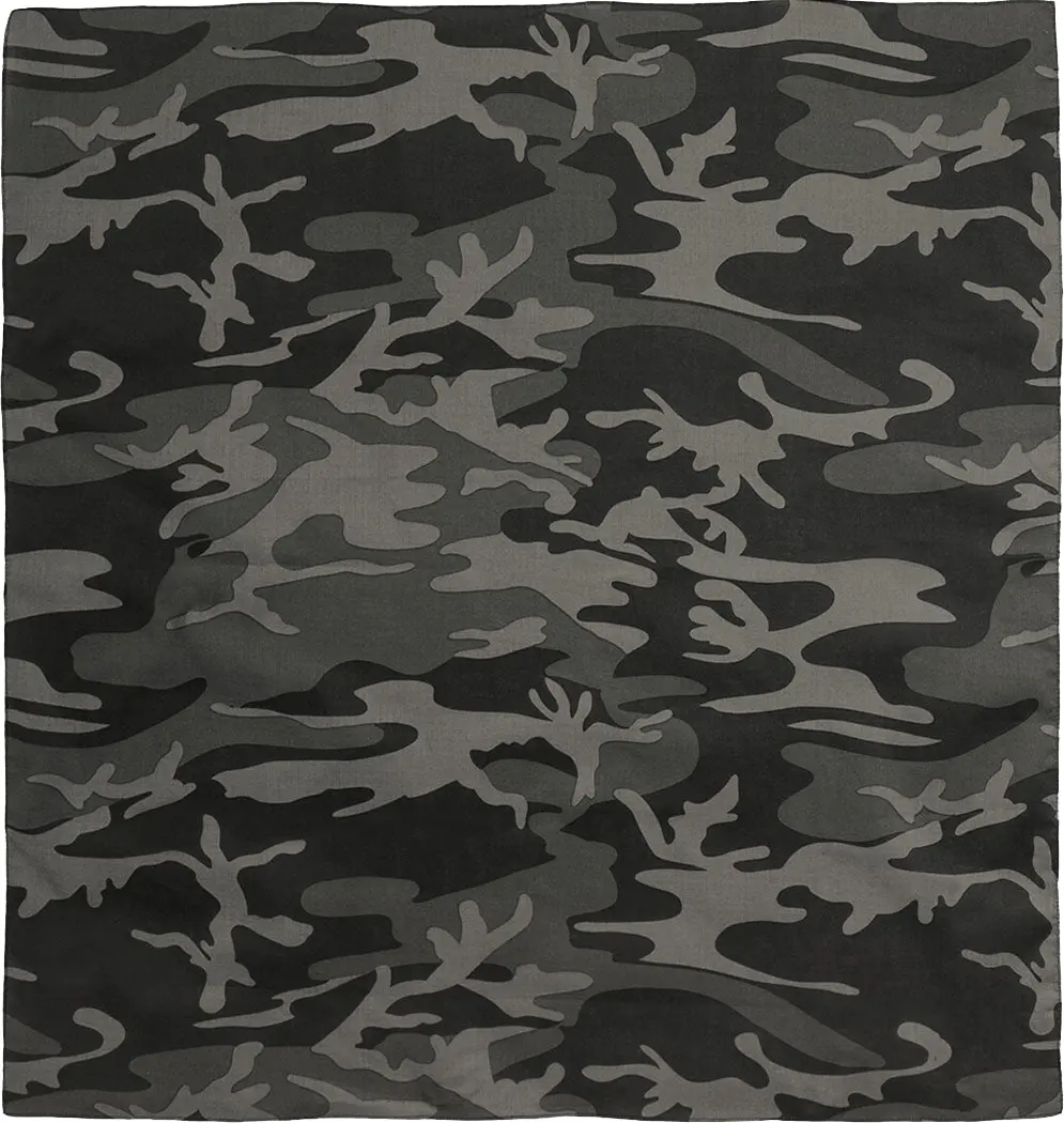Jumbo Black Camo Tactical Bandana Scarf, Large 27" x 27" 100% Cotton Square for Dust Mask and Neck Gaiter, Bandana Scarf Neck