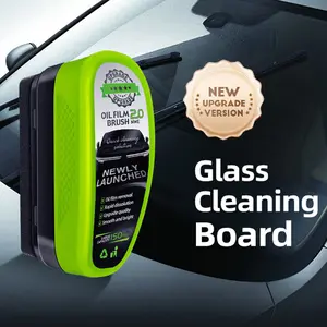 Car Window Oil Film Remover Brush, Microfiber Head Glass Cleaner, Anti-Glare Anti-Fog, Portable for Car Home Office, Interior & Exterior Windshield Use