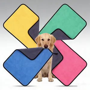 1Pc of Thickened Microfiber Pet Towel, Quick-Drying & Highly Absorbent Bath Grooming Towel for Dogs and Cats, Perfect for Bath Time & Daily Cleaning