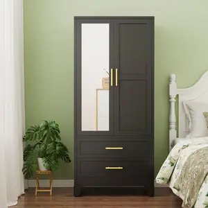 GEITIN 70.87"H Tall Metal Armoire Wardrobe Storage Closet Cabinet with Hanging Rod ,Mirror and 2 Drawer