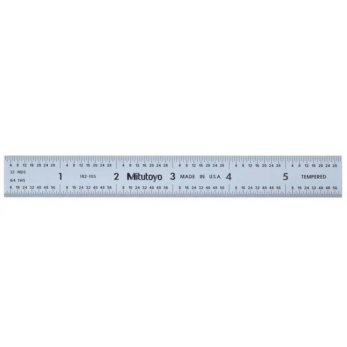Mitutoyo Steel Rule, 6 in-150 mm, 0.031s Graduation, High-Dependability Measuring Instrument for Office Measuring Supplies