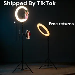 12" Video Light With 63" Extendable Tripod Stand - Ring Light With Phone Holder For Live Stream/Makeup/YouTube Video/TikTok/March Madness/Spring Break/Easter/World Cup - Compatible With All Phones - Creator Essential