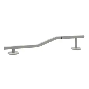 Square, Bi-Level Fingerboard Rail, 12" Long - Steel Construction - Grey Mist
