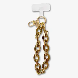 Brown Marble Chain Phone Wristlet