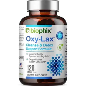 Biophix Oxy-Lax 750 mg 120 Vegetarian Capsules - Gentle Natural Stool Softener Detoxification Support Magnesium Oxide