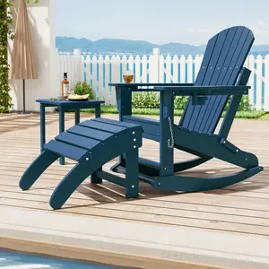 2Pcs HDPE Adirondack Ottoman Footrest, Weather Resistant Outdoor Footstool for Adirondack Chairs, Porch, Lawn, Poolside and Backyard Use