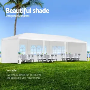 10X10/20/30 FT Canopy Tent, Outdoor Event Gazebo with Removable Sidewalls, Waterproof Gazebo Shelter for Wedding, Birthday, Garden