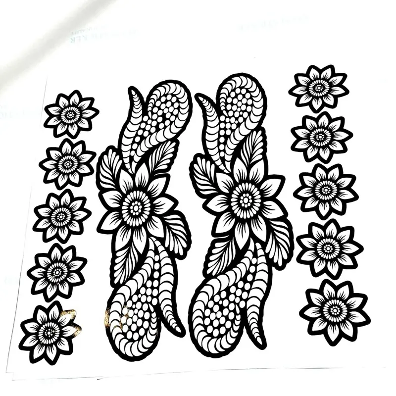 Henna Stencil Template Sticker - Single Item Temporary Tattoo Tool, Compatible with Henna Paste & Sparkly Glitter, for Backhand Designs, All Skins Beauty & Personal Care Skincare Tool, Strong Adherence, Unscented, Cleaner Design