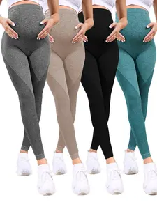 Women's Solid Over The Belly Maternity Leggings, Casual Comfy Breathable Skinny Pants for Pregnancy Daily Wear, Maternity Bottoms for All Seasons Maternity Clothing, Pregnancy Clothes