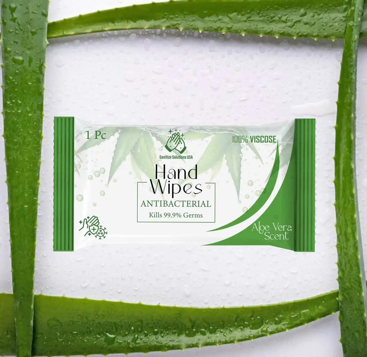 100 Individually Wrapped Hand Wipes, (2 x 50 Packs)