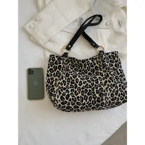New Fashion Leopard Print Large Capacity Shoulder Under Arm Casual School Tote Bag