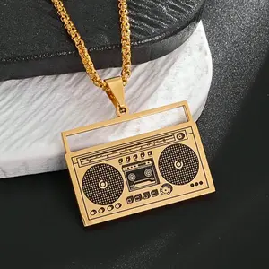 1pc radio pendant necklace, radio microphone necklace, hiphop, rock, street fashion party jewelry for both men and women