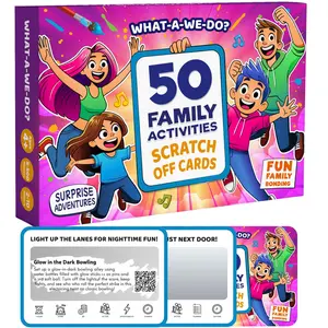 What-A-We-Do? 50 Family Activities Scratch Off Cards for Fun Loving Memories Surprise Adventures Perfect Family Gifts Glossy Finish Conversation Starters for Road Trips Holidays & Team Building