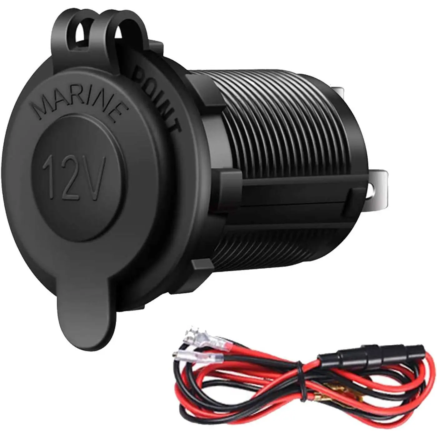 Cigarette Lighter Socket Car Marine Motorcycle ATV RV Lighter Socket Power Outlet Socket Receptacle 12V Waterproof Plug by ZHSMS
