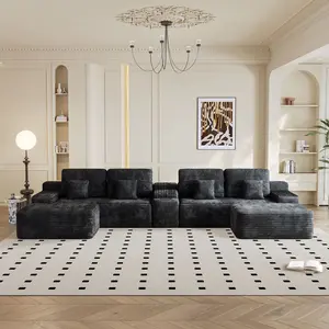 Compression Sofa, Modular Sectional Couches for Living Room with Deep Seat,High Density Memory Foam, Boneless Upholstered Couches, No Assembl#Summervibes